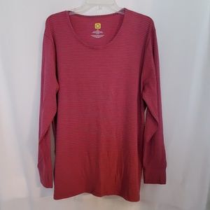 2XL Pink & Gray Long Sleeve Top